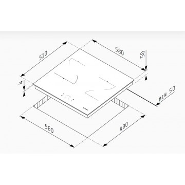 Pyramis PHC61510FMW Κεραμική Εστία Αυτόνομη με Λειτουργία Κλειδώματος 58x51εκ.(Made in GREECE)